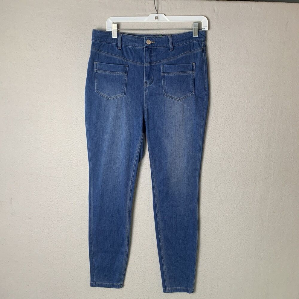Halara Flex Jean Women Large Blue Mid Rise Casual Skinny Minimalist Preppy
